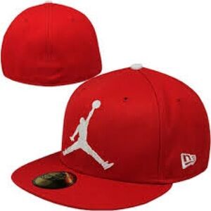 59 Fifty Kids New Era Jordan Red Cap Hat with White Logo